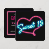 Invitation pour une fête d'anniversaire SWEET 15 a (Devant / Derrière)