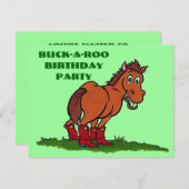 INVITATION POUR UNE FÊTE D'ANNIVERSAIRE THÈME COW- (Devant / Derrière)