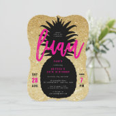 Invitation pour une fête d'anniversaire thème luau (Debout devant)