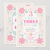 Invitation pour une fête d'anniversaire Three-esta (Devant / Derrière)
