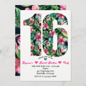 Invitation pour une fête d'anniversaire Tropical S (Devant / Derrière)