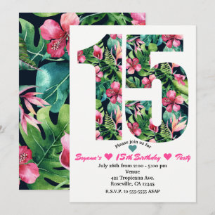 Invitation pour une fête d'anniversaire Tropical S
