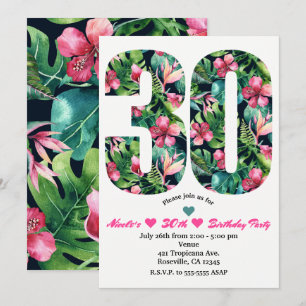Invitation pour une fête d'anniversaire tropicale 