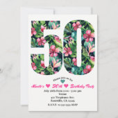 Invitation pour une fête d'anniversaire tropicale (Devant)
