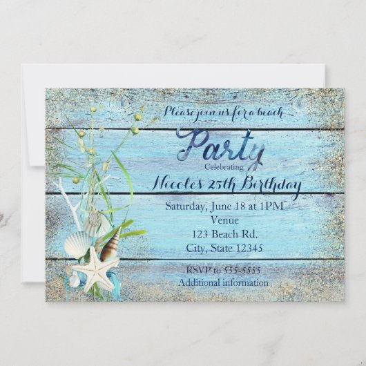 Invitation pour une fête d'anniversaire tropicale (Devant)