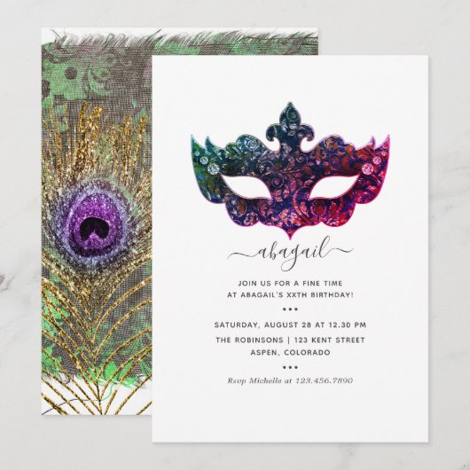 Invitation pour une fête d'anniversaire tropicale (Devant / Derrière)