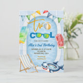 Invitation pour une fête d'anniversaire TWO COOL P (Debout devant)
