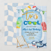 Invitation pour une fête d'anniversaire TWO COOL P (Devant / Derrière)