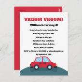 Invitation pour une fête d'anniversaire Vroom Vroo (Devant / Derrière)