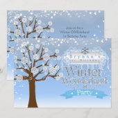 Invitation pour une fête d'anniversaire Winter Won (Devant / Derrière)