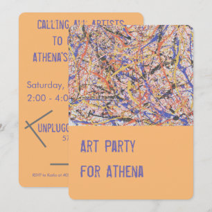 Invitation pour une fête d'artistes de peinture ar