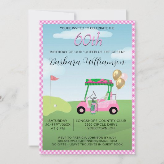 Invitation pour une fête de 60 ans sur le thème de (Devant)