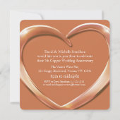 Invitation pour une fête de 7 ans de mariage cuivr (Dos)