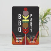Invitation pour une fête de barbecue avec brochett (Debout devant)