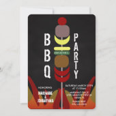Invitation pour une fête de barbecue avec brochett (Devant)