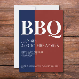 Invitation pour une fête de barbecue du 14 juillet