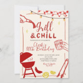 Invitation pour une fête de barbecue Grill and Chi (Devant)