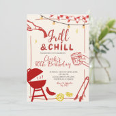 Invitation pour une fête de barbecue Grill and Chi (Debout devant)