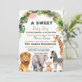 Invitation pour une Fête de Bébé Garçon Safari Tro (Debout devant)