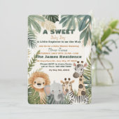 Invitation pour une Fête de Bébé Garçon Safari Tro (Debout devant)