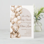 Invitation pour une fête de bébé ours garçon (Debout devant)