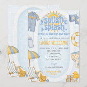 Invitation pour une fête de bébé Splish Splash sur (Devant / Derrière)