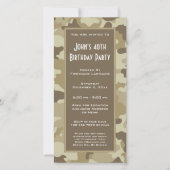 Invitation pour une fête de camouflage militaire (Devant)