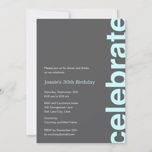 Invitation pour une fête de célébration moderne - (Devant)