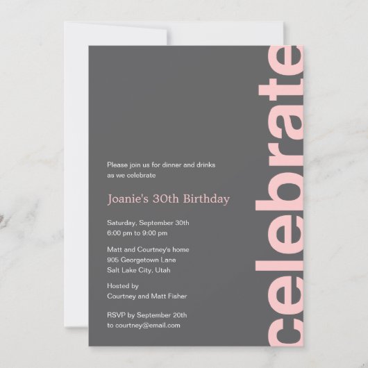 Invitation pour une fête de célébration moderne - (Devant)