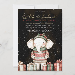 Invitation pour une fête de chandail laid d'élépha