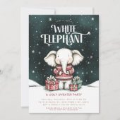 Invitation pour une fête de chandail laid d'élépha (Devant)