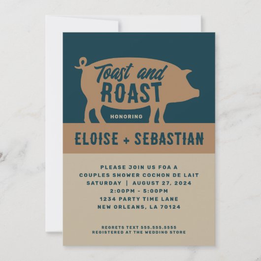 Invitation pour une fête de cochons de lait grillé (Devant)