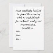 Invitation Pour Une Fête De Cocktail (Dos)