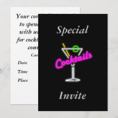 Invitation Pour Une Fête De Cocktail (Devant / Derrière)