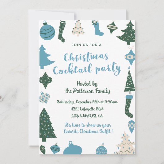 Invitation pour une fête de cocktail de Noël Migno (Devant)