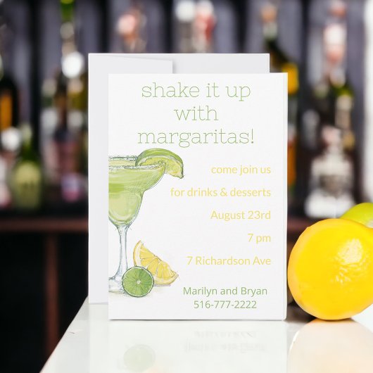 Invitation pour une fête de cocktail Margarita à l