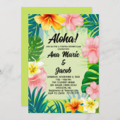 Invitation pour une fête de couples Aloha Luau (Devant / Derrière)