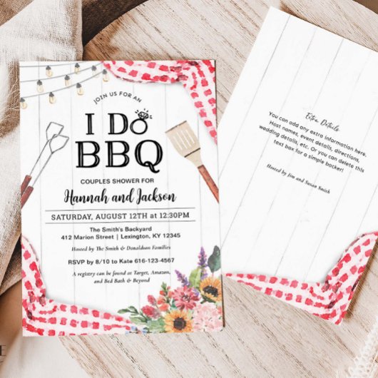 Invitation pour une fête de couples I Do BBQ