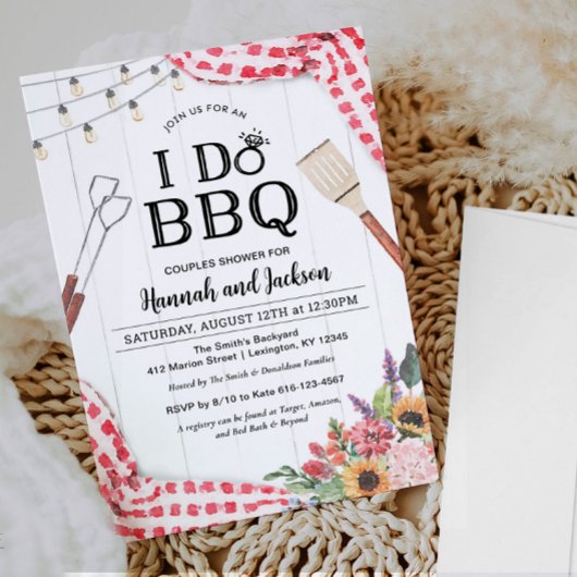 Invitation pour une fête de couples I Do BBQ