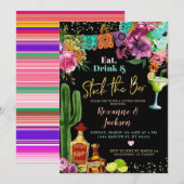Invitation pour une fête de couples mexicaine flor (Devant / Derrière)