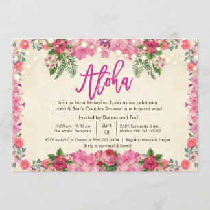 Invitation pour une fête de couples tropicale Aloh