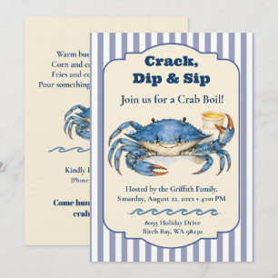 Invitation pour une fête de crabe bleu Crack Dip S
