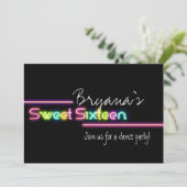 Invitation pour une fête de danse néon pour les 16 (Debout devant)