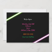 Invitation pour une fête de danse néon pour les 16 (Dos)