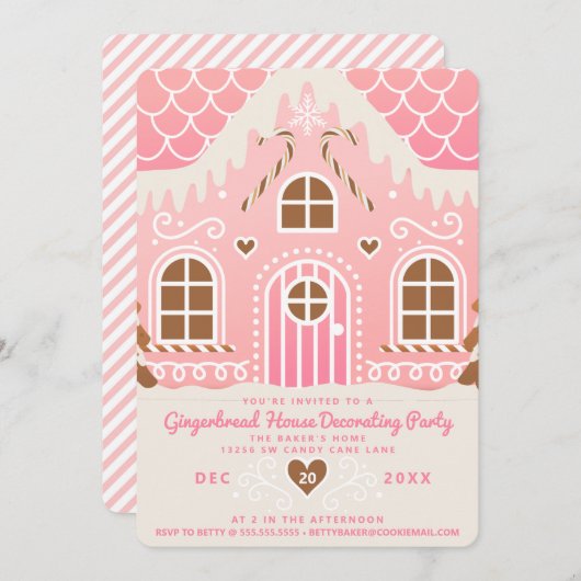 Invitation pour une fête de décoration de maison e (Devant / Derrière)