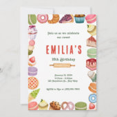 Invitation pour une fête de dessert sur le thème S (Devant)