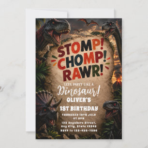 Invitation pour une fête de dinosaures dans la jun
