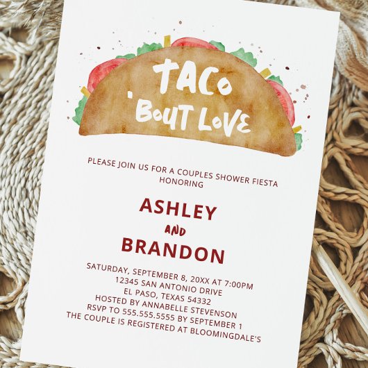 Invitation pour une fête de douche de couple Taco