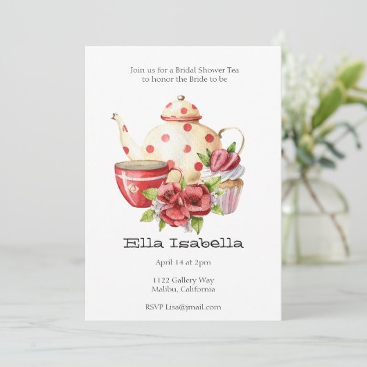 Invitation pour une fête de douche de mariée avec  (Debout devant)