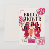 Invitation pour une fête de douche de mariée entre (Devant / Derrière)
